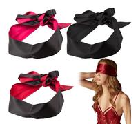 JOOTUEPO 3 Piezas Antifaz para Dormir, Máscara de Ojos Suave, Antifaz para Dormir de Satén, Venda Sexy, Venda para los Ojos para Dormir, Siesta, Meditación, Descanso y Viajes