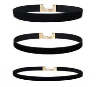 JOOTUEPO 3 Piezas Conjunto De Gargantilla De Terciopelo Negro, Cinta Negra Collares de Gargantilla, Collar Simple De Moda, Collar Clásico, Accesorios Para Mujeres Niñas