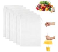 JOOTUEPO 6 Piezas Bolsas de Leche de Nueces, 20 x 30 cm Bolsa de Colador Reutilizable, Filtro Leche Vegetal de Nailon, Filtro de Alimentos, para Zumo de Frutas/Café/Queso/Zumo de Verduras/Té