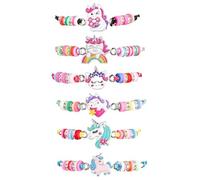 JOOTUEPO 6 Piezas Unicornio Pulseras Niña, Coloridas Pulseras de la Amistad, Ajustable Trenzada a Mano Friendship Bracelet, Pulsera de Amistad Regalo de Cumpleanos para Niñas