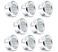 JOOTUEPO 8 Piezas Cubierta de Rebosadero para Lavabo, Tapón Redondo de Repuesto para Baño y Cocina