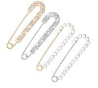 JOOTUEPO Broche de perlas con diamantes de imitación para mujer, broche dorado y plateado, pequeños pines de seguridad decorativos para ropa, hiyab, suéter, camisa, faldas, vestidos, pantalones