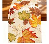 JOOTUEPO Camino de Mesa Otoño, Rustico Decoración Otoñal Hoja Arce Centros, 33 x183 cm Decoracion Otoño Caminos de Mesa Hoja de Arce, Camino Mesa para Decoración Interior Vacaciones Fiesta