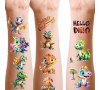 JOOTUEPO Dinosaurios Tatuajes Temporales Niños 140+, Regalo de Decor Fiesta Para Niños Tattoos Infantiles Regalos de Fiesta Cumpleaños Dinosaurio Impermeables