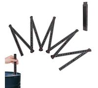 JOOTUEPO Home and Garden Regla Plegable de 2 m, Negro Regla Plegable Metro de Carpintero Herramienta de Medición Precisa con Doble Escala, para Albañiles/Carpinteros/Obras de Construcción