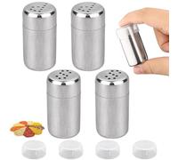 JOOTUEPO Juego de salero y pimentero pequeño, 4 Piezas Set de salero y pimentero de acero inoxidable, Rellenable Dispensador de Especias Accesorios de Cocina para Casa, Cocina, Barbacoa, Restaurante
