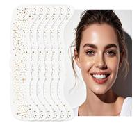 JOOTUEPO - Lote de 6 tatuajes de oro con purpurina, diseño temporal, parches de maquillaje faciales, para mujeres, accesorios para fiestas, carnívalos, Navidad, Halloween