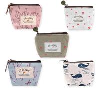 JOOTUEPO Monedero Pequeño para Mujer Mini con Cremallera, Bolsa de Cosméticos Portátil para Tarjetas, Llaves y Monedas - 5 Unidades