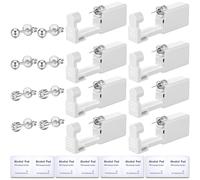 JOOTUEPO Pistola de perforación de oreja 8 piezas desechables, kit seguro con tachuelas y algodón alcohólico, aretes asépticos