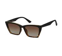 JOOX Gafas de sol polarizadas cuadradas clásicas para mujer, tonos de moda con protección UV 100%, Negro Demi/Marrón, Medium