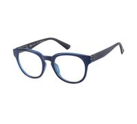JOOX retro anti luz azul gafas de lectura para hombres y mujeres, azul ronda lectores con bisagra de resorte 0.00