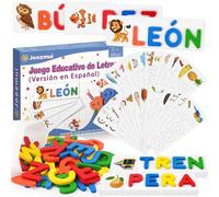Joozmui Juegos Educativos Niños 3-8 Años, Juguetes Niños Regalo Niña 3-10 Años Juegos para Niño Aprender a Leer Scrabble Español