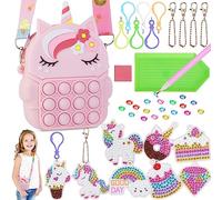 Joozmui Regalo Niña 4 5 6 7 8 9 10 Años, Pintura Diamante Juguetes Niña 4-10 Años Diamond Painting Kit Completo Manualidades Niños 4-10 Años Bolso Unicornio Niña 4-10 Años Juegos de Niñas (Rosa)