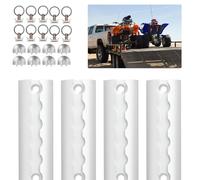 Joparri 16 rieles de aerolínea de 1 m, forma semicircular, con 8 tapas finales, 10 accesorios sencillos de aluminio, capacidad de carga máxima de 1,7 t, con orificios anodizados, para camiones,