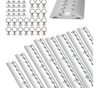 Joparri 8 rieles de aerolínea de 1 m, forma semicircular, con 8 tapas finales, 10 accesorios sencillos de aluminio, capacidad de carga máxima de 1,7 t, con orificios anodizados, para camiones,