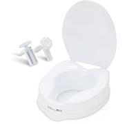 Joparri Elevador de asiento de inodoro de 10 cm, accesorio de inodoro con tapa y corte higiénico, elevador de inodoro, accesorio para personas mayores, capacidad de carga de hasta 150 kg