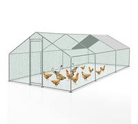 Joparri gallinero con Cerradura, gallinero 3x6x2m gallinero de Acero galvanizado para Aves de Corral al Aire Libre, para Jaula de Pollo Jaula de pájaros
