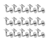 Jopassy 15 soportes de acero inoxidable para pasamanos de 50 cm de diámetro, soporte para pasamanos, soporte para pasamanos de pared de acero inoxidable, fijación para montaje en pared/soporte (plata)