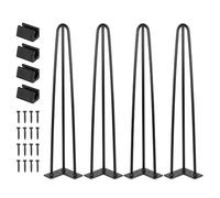 Jopassy 4PCS x 45CM Patas de Mesa, Patas de Mueble Negro Patas Mesa, Metal con Tornillos y Bases Protectoras, para Mesa de Centro/Mesa de Comedor/Patas Escritorio, Capacidad de Carga 150 kg