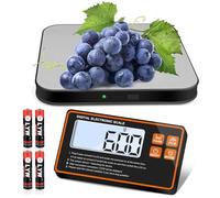 JOPHEK 15KG/1g Báscula Cocina Digital Precision, Balanza de Cocina Dividida Acero Inoxidable Función Tara Pantalla LCD Separada 7 Unidades para Alimentos Horneado