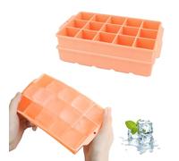 JOPHEK Bandejas de Cubitos de Hielo, 2 Piezas 30 Cubos Silicona Moldes para Cubitos de Hielo, Cubitos de Hielo Cuadrados Grandes de 3,5cm para Cócteles, Whisky, Vino, Frutas, Puré de Frutas