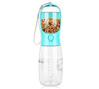 JOPHEK Botella de Agua para Mascotas, 550ml Botellas de Agua para Perro Gato con 100ml Recipiente de Comida para para Caminar Viajar Acampar