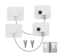 JOPHEK - Cerradura de seguridad para niños, cerradura de nevera para niños, bloqueo de puerta sin perforar con 2 llaves para cajón armario, arandela frigorífica Windows