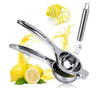 JOPHEK Exprimidor Limon Manual, Rallador Limon, Exprimidor para Cítricos, Acero Inoxidable Prensa de Cítricos para Hacer Zumo, Exprimidor Limon Naranjas Manual para Cocina, Bar, Restaurante - 2 Pcs