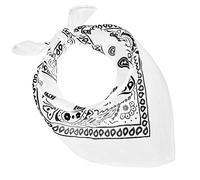 JOPHY & CO. 100% algodón BANDANA SET 3/5/10 para Mujeres Hombres Niños Unisex Único y/o Paisley Pattern COD. A644 (Paisley, Blanco, Set 1 pz)