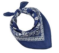 JOPHY & CO. 100% algodón BANDANA SET 3/5/10 para Mujeres Hombres Niños Unisex Único y/o Paisley Pattern COD. A644 (Paisley, Azul Oscuro, Set 1 pz)
