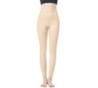 JOPHY & CO. 9839 Pantalones de yoga deportivos bielásticos de cintura alta para mujer, mallas elásticas suaves (código 9839), beige, L