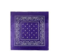 JOPHY & CO. Bandana 100% algodón unisex con estampado de cachemira y color liso, pañuelo bufanda para el pelo/cuello/muñeca/cabeza, COD.644