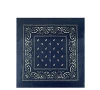 JOPHY & CO. Bandanas unisex 100% algodón con motivo paisley y un color, pañuelo para el pelo/cuello/muñeca/cabeza, COD.644 (Azul Oscuro Paisley)