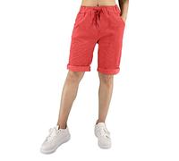 JOPHY & CO. Bermudas de mujer de color liso (cod. 3006), rojo, XXX-Large