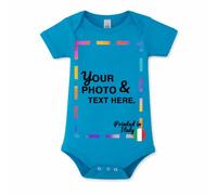 JOPHY & CO. Body para Bebé Personalizable con Texto o Imagen | 100% Algodón (ref. 8610) (Azul real, 6-12 meses)