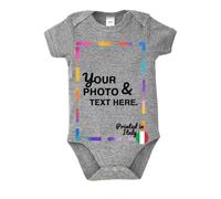 JOPHY & CO. Body para Bebé Personalizable con Texto o Imagen | 100% Algodón (ref. 8610) (Gris, 6-12 meses)