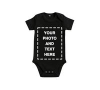 JOPHY & CO. Body para Bebé Personalizable con Texto o Imagen | 100% Algodón (ref. 8610) (Negro, 6-12 meses)