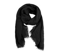 JOPHY & CO. Bufanda 100% Lino Mujer Hombre Ligera Elegante Made in Italy - Negro -