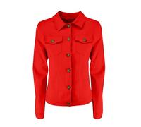 JOPHY & CO. Chaqueta vaquera de mujer corta de algodón ligero con bolsillos y botones (cód. V996), rojo, XXL