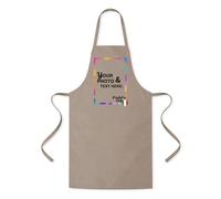 JOPHY & CO. Delantal de cocina 100 % algodón para mujer y hombre, divertido - Delantal personalizado con logotipo, foto o texto cód. 8706, Taupe, talla unica
