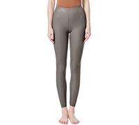 JOPHY & CO. Leggings de mujer bielástico de piel sintética, colores opacos (cód. 9806), gris, XL