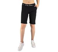 Jophy & Co. Pantalón de mujer, bermuda con cinturón y bolsillos (cód. 3009), Negro , 3XL