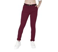 Jophy & Co - Pantalón de mujer chino con cinturón (cód. 3008), burdeos, XXL