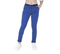 Jophy & Co - Pantalón de mujer chino con cinturón (cód. 3008), Royal, S