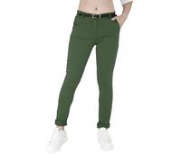 Jophy & Co - Pantalón de mujer chino con cinturón (cód. 3008), verde militar, L
