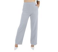 Jophy & Co - Pantalón de mujer con bolsillos, tejido ligero y elastizado, cómodo, de pierna ancha, (cód. 6503), gris luminoso (ral 7035), XXL