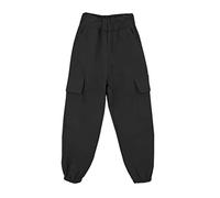 JOPHY & CO. Pantalón unisex para niña y niño Cargo Streetwear Multibolsillos (cód. 8800), Negro , 8 años