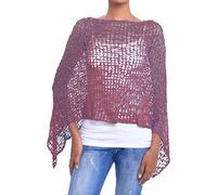 JOPHY & CO. Poncho de mujer con efecto de punto de punto para mujer, de verano y primavera, ligero y suave, cód. 1511, rojo ladrillo, S