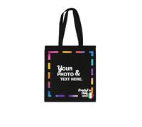 JOPHY & CO. Shopper personalizada 100% algodón Shopper personalizable 37,5 x 40,5 - Asas largas y confort - Cód. 8704, Negro