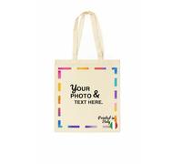 JOPHY & CO. Shopper personalizada 100% algodón Shopper personalizable 37,5 x 40,5 - Asas largas y confort - Cód. 8704, beige